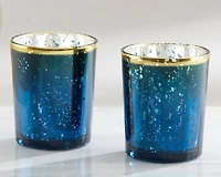 Kate Aspen® Blue Mercury Glass Tea Light Holder, 4ct.