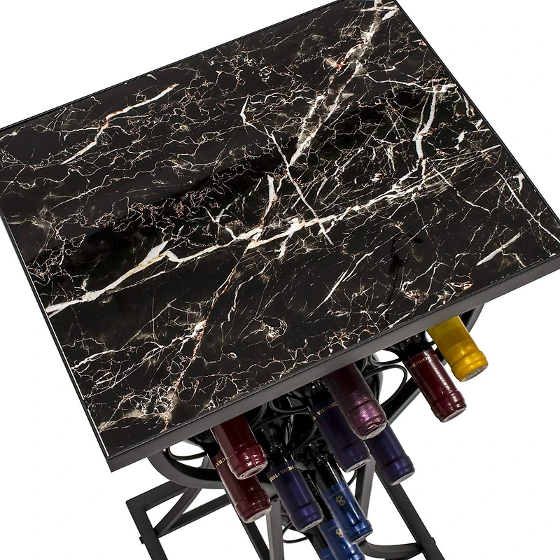 Sorbus Black Marble 11-Bottle Wine Display Rack & Table