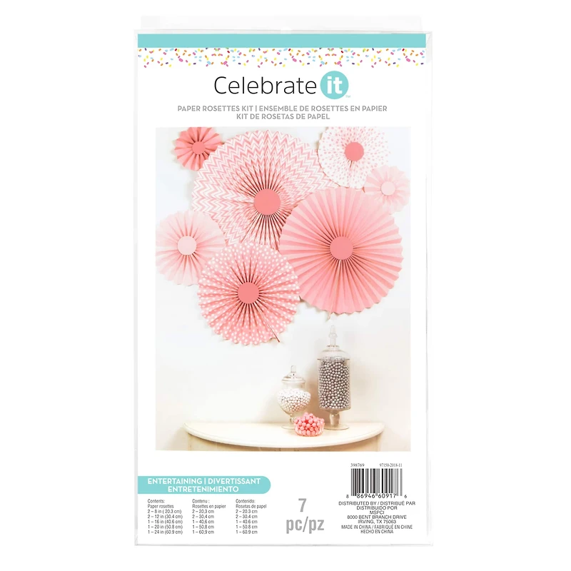 Pink Paper Rosettes Kit by Celebrate It® Entertaining