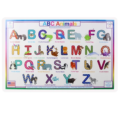 12 Pack: Tot Talk ABC Animals Placemat
