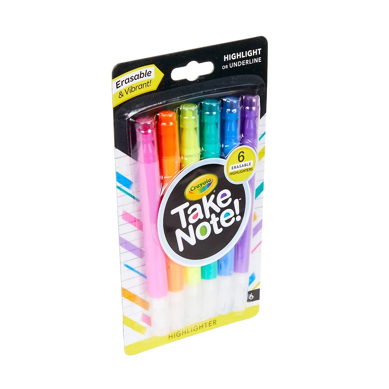 24 Packs: 6 ct. (144 total) Crayola® Take Note™ Erasable Highlighters