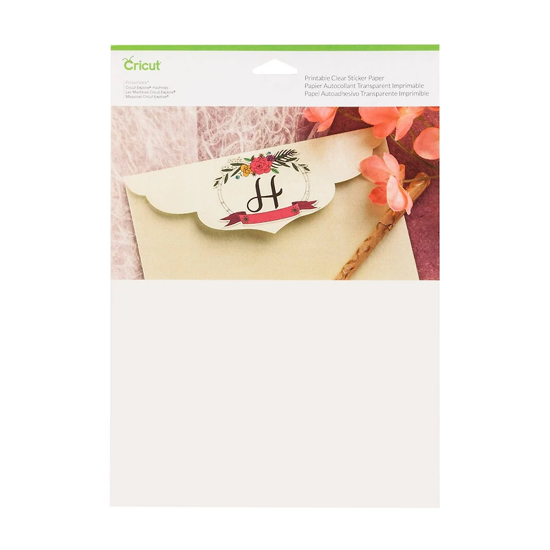Cricut® Printable Clear Sticker Paper. 8.5" x 11"