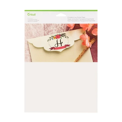 Cricut® Printable Clear Sticker Paper. 8.5" x 11"