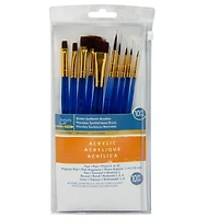 12 Packs: 10 ct. (120 total) Necessities™ Brown Synthetic Acrylic Brush Set by Artist's Loft™