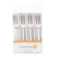 Silver Plastic Mini Forks by Celebrate It™, 24ct.