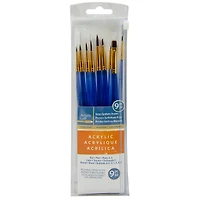 12 Packs: 9ct. (108 total) Necessities™ Brown Synthetic Acrylic Round Variety Brush Set by Artist's Loft™
