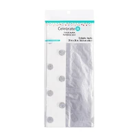 12 Packs: 5 ct. (60 total) Solid Silver & Silver Glitter Dots Tissue Paper by Celebrate It™
