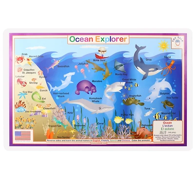 12 Pack: Tot Talk Ocean Explorer Placemat