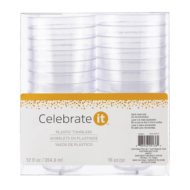 12oz. Plastic Cups by Celebrate It™ Entertaining, 16ct. 