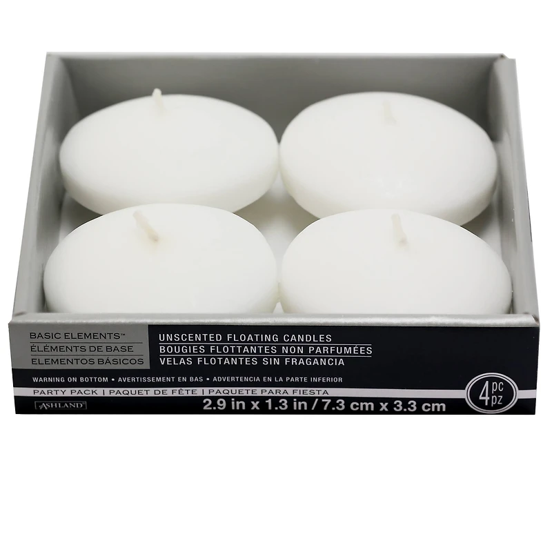 Basic Elements™ White Floating Candles, 4ct. by Ashland®