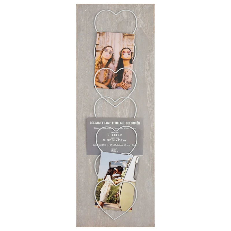 7 Opening Gray Wire Heart Collage Frame by Studio Décor®