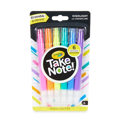 24 Packs: 6 ct. (144 total) Crayola® Take Note™ Erasable Highlighters