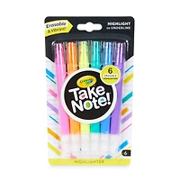 24 Packs: 6 ct. (144 total) Crayola® Take Note™ Erasable Highlighters