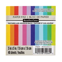 Bright Textured Adhesive Back Cardstock Paper Pad by Recollections™, 3" x 3"