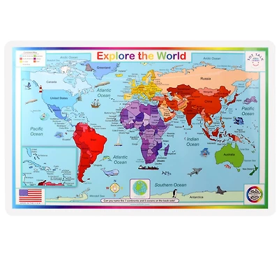 12 Pack: Tot Talk Explore The World Placemat