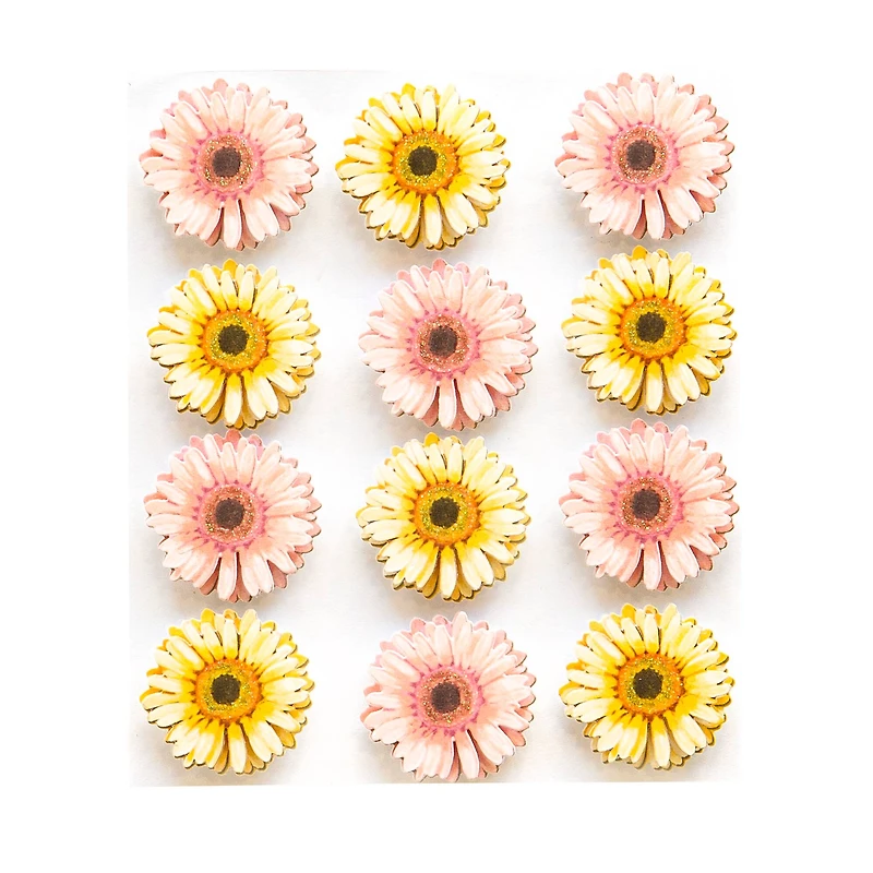 12 Packs: 12 ct. (144 total) Gerbera Daisy Stickers by Recollections™