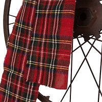 Glitzhome® 36" Metal Christmas Bike Wheel Snowman Plaid Scarf Yard Stake
