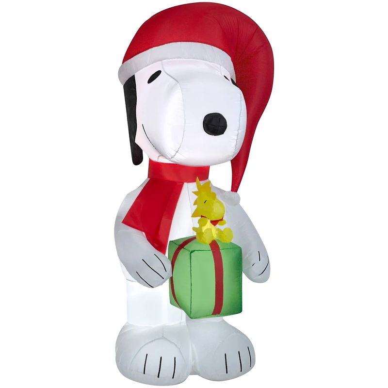 6ft. Airblown® Inflatable Christmas Peanuts™ Snoopy Holding Present with Woodstock