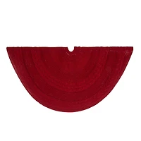 Glitzhome® 52" Red Knited Acrylic Christmas Tree Skirt