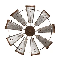 Glitzhome® 22" Farmhouse Metal Galvanized Wind Spinner Wall Décor