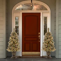 4ft. Pre-Lit Glittery Bristle® Entrance Tree with Clear Lights
