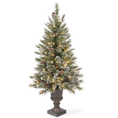 4ft. Pre-Lit Glittery Bristle® Entrance Tree with Clear Lights