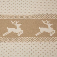 Glitzhome® White Knited Acrylic Throw Blanket with Tassels