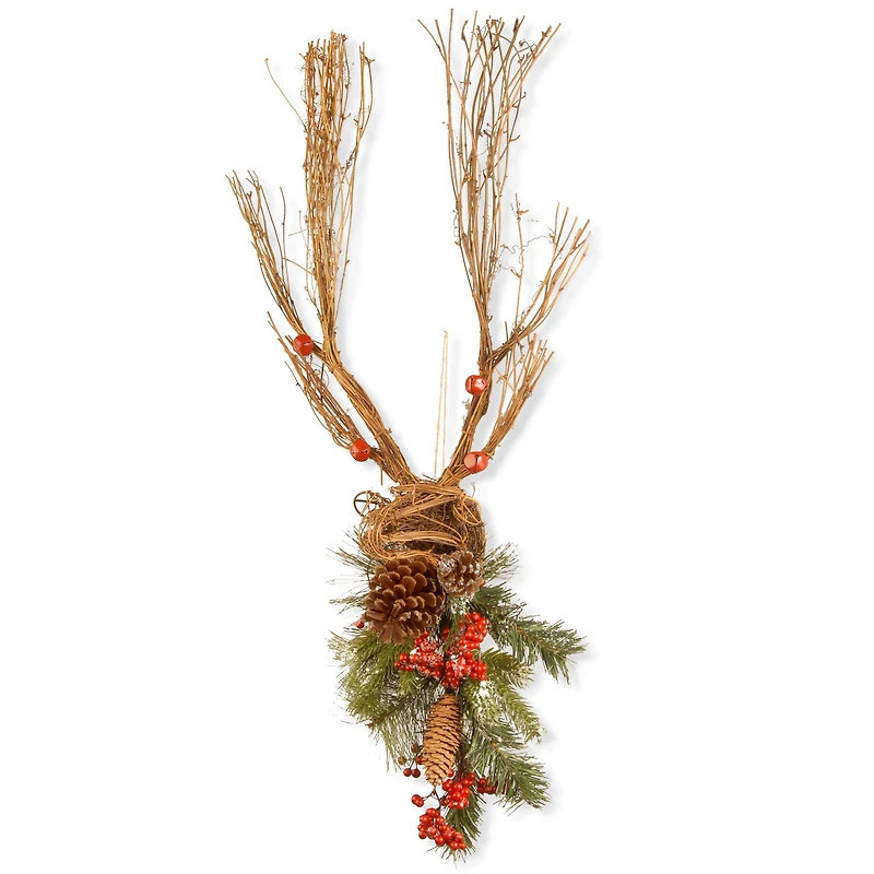 Christmas Deer with Pinecones Wall Décor
