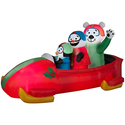 7ft. Airblown® Inflatable Christmas Penguin with Snowman on Bobsled