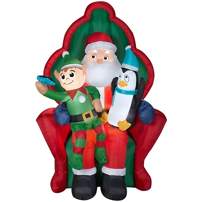 6ft. Airblown® Inflatable Christmas Santa with Elf & Penguin