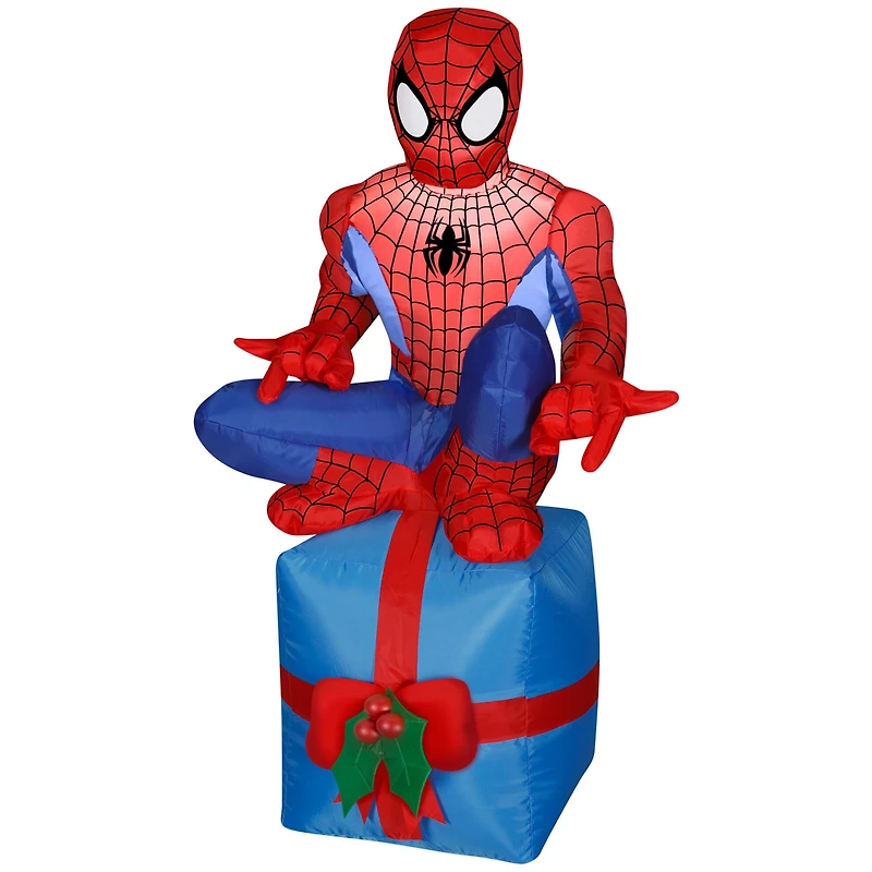 3.5ft. Airblown® Inflatable Christmas Spider-Man Sitting On Present