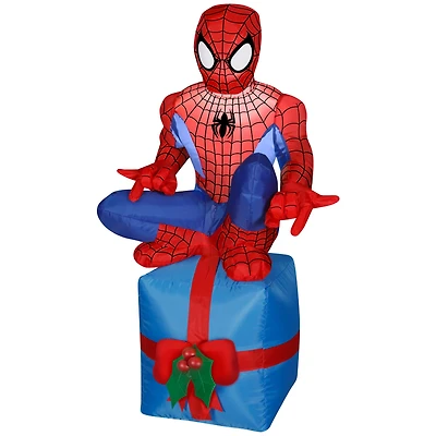 3.5ft. Airblown® Inflatable Christmas Spider-Man Sitting On Present
