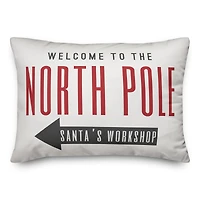 Designs Direct Welcome to the North Pole 14x20 Throw Pillow