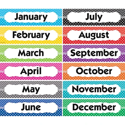 Teacher Created Resources Chevrons & Dots Monthly Headliners, 12 Pack Bundle
