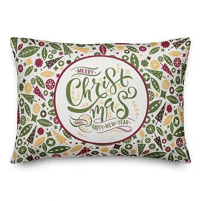 Designs Direct Merry Christmas and Happy New Year 14x20 Throw Pillow