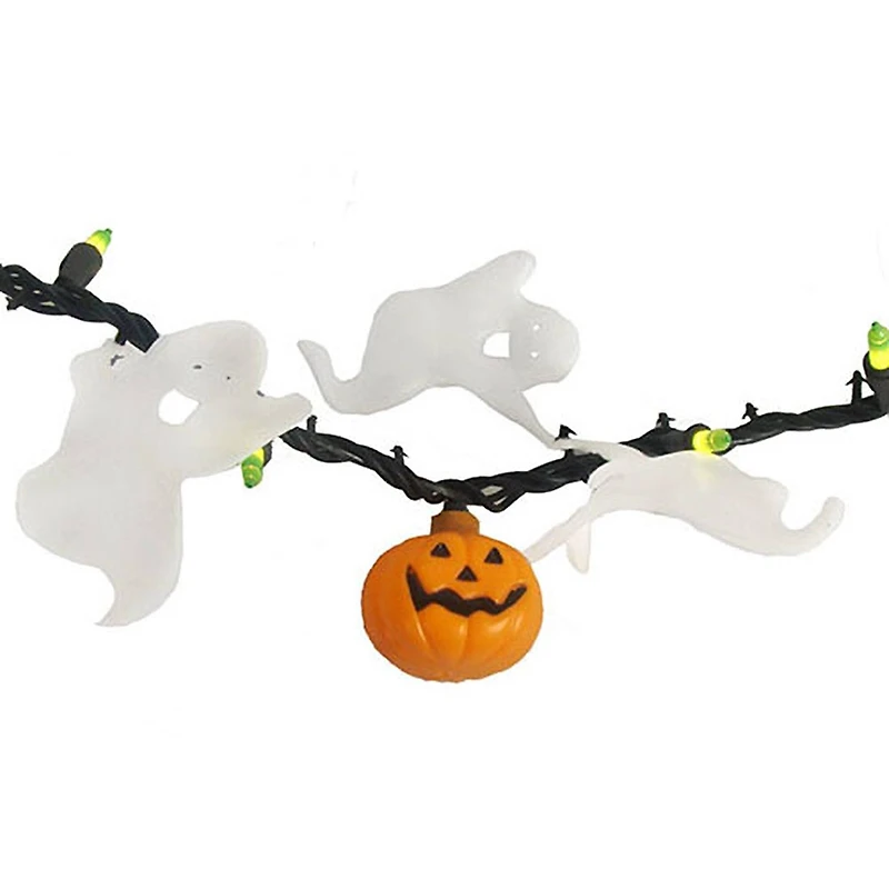 50ct. Opaque Green Mini Pumpkins & Ghosts Incandescent String Lights