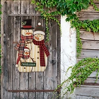 Glitzhome® 30" Metal Christmas Snowman Family Yard Stake