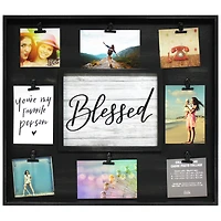 9 Opening Black Rustic Collage Frame with Clips by Studio Décor®