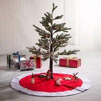 Glitzhome® 42" Red & White Christmas Felt Tree Skirt