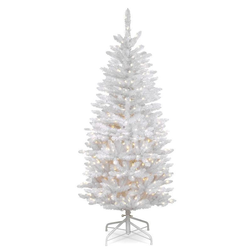 4.5ft. Pre-Lit Kingswood® White Fir Pencil Artificial Christmas Tree, Clear Lights