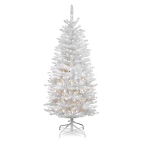4.5ft. Pre-Lit Kingswood® White Fir Pencil Artificial Christmas Tree, Clear Lights