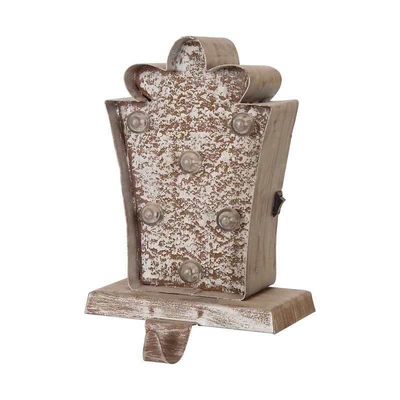 Glitzhome® Christmas Marquee LED Gift Box Stocking Holder