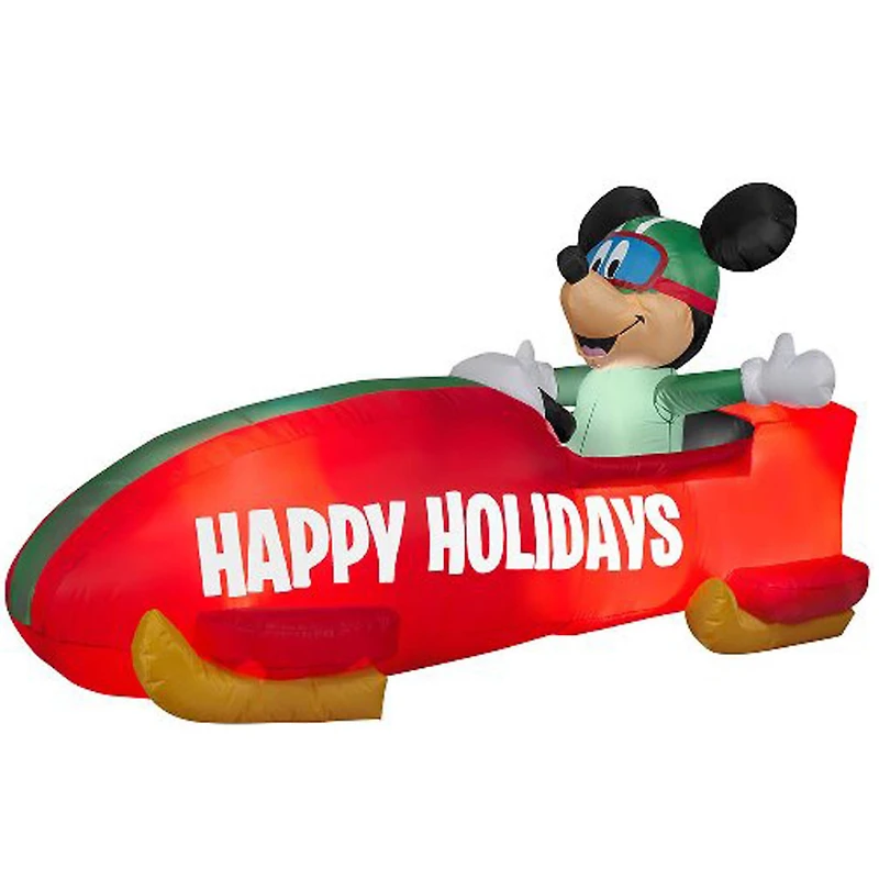 6ft. Airblown® Inflatable Christmas Mickey in a Bobsled Disney