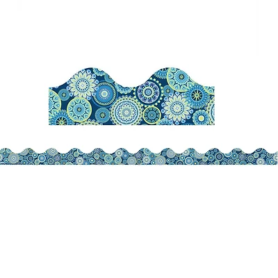Eureka® Deco Trim® Blue Harmony Mandala Scalloped Borders, 222ft.