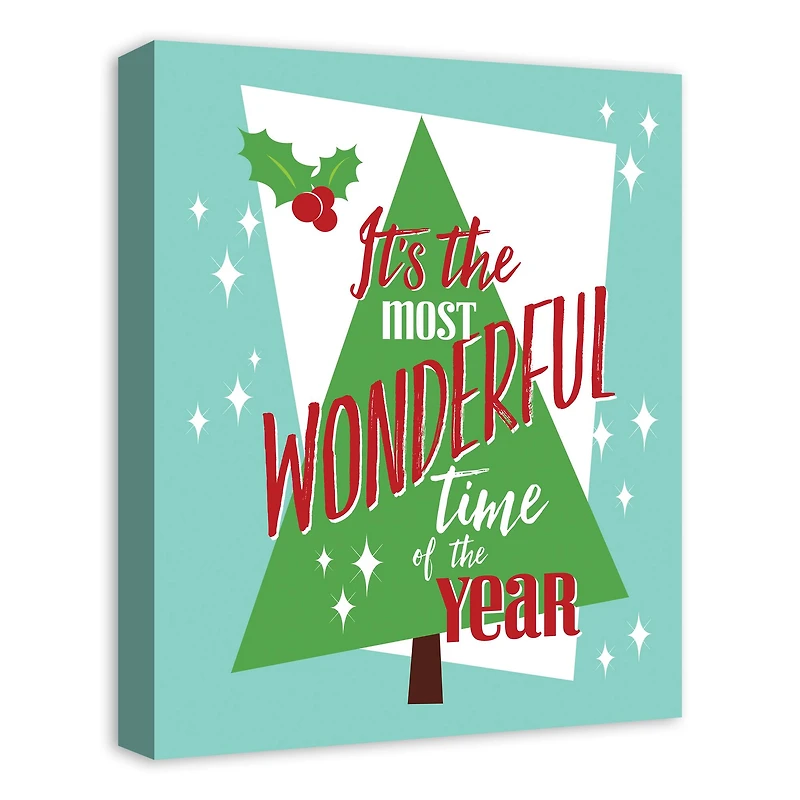 Midcentury Modern Most Wonderful Time of the Year Canvas Wall Art