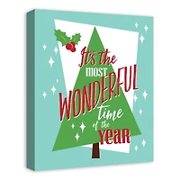 Midcentury Modern Most Wonderful Time of the Year Canvas Wall Art