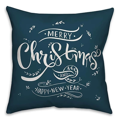 Merry Christmas & Happy New Year Throw Pillow