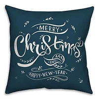Merry Christmas & Happy New Year Throw Pillow