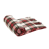 Glitzhome® Red Plaid Woven Throw