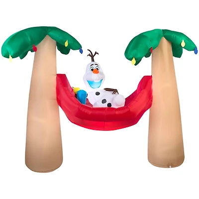 6ft. Airblown® Inflatable Christmas Olaf in Hammock with Palm Trees